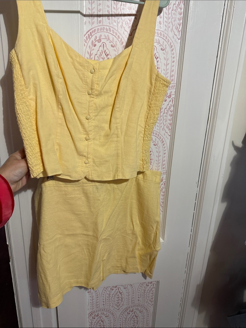 Old Navy Yellow Button-Front Crop Top and Skirt